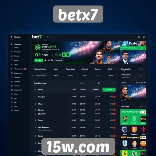 Interface de usuário do site betx7 em foco